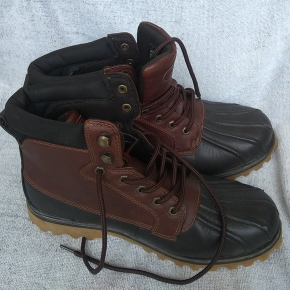 LUGZ Men HARDWOOD Water & Slip Resistant Leather Boots Mens Size:9 Memory Foam